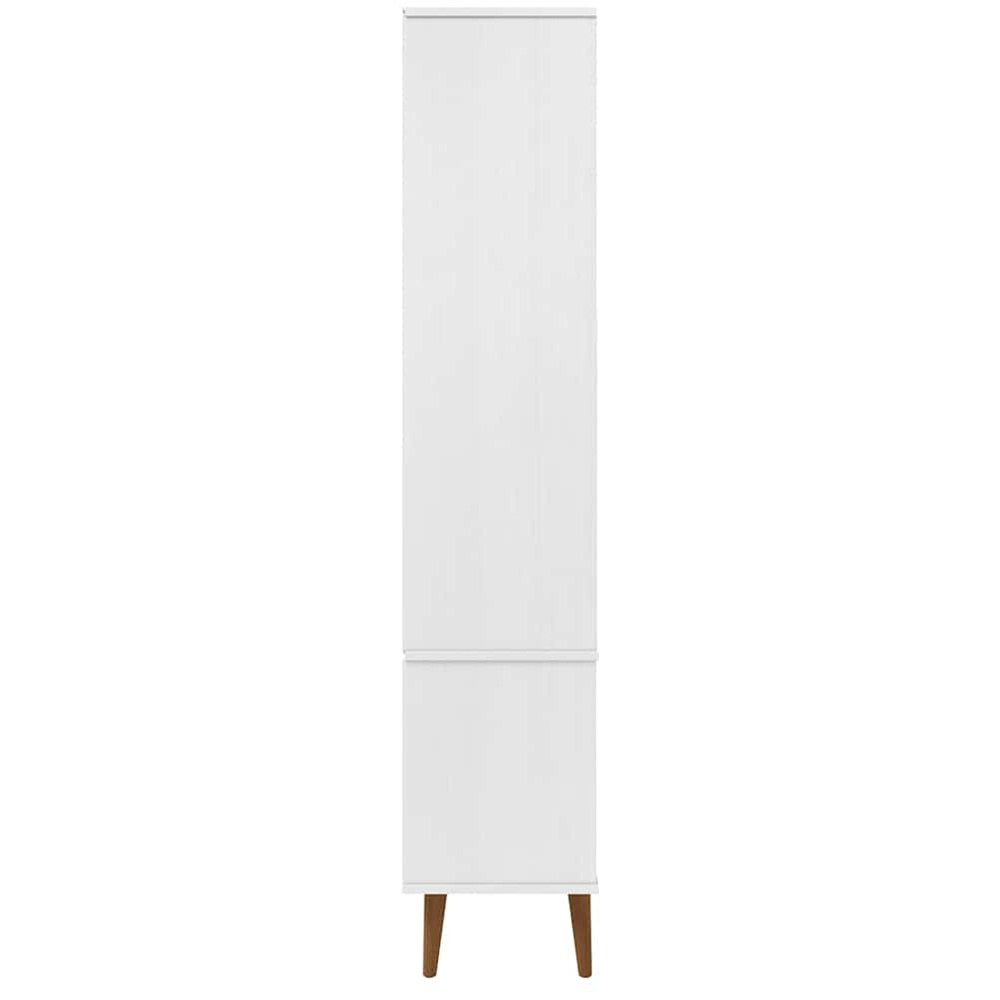 vidaXL 2 Glass Door 2 Drawer 4 Shelf Wooden Vitrine Cabinet Image 5