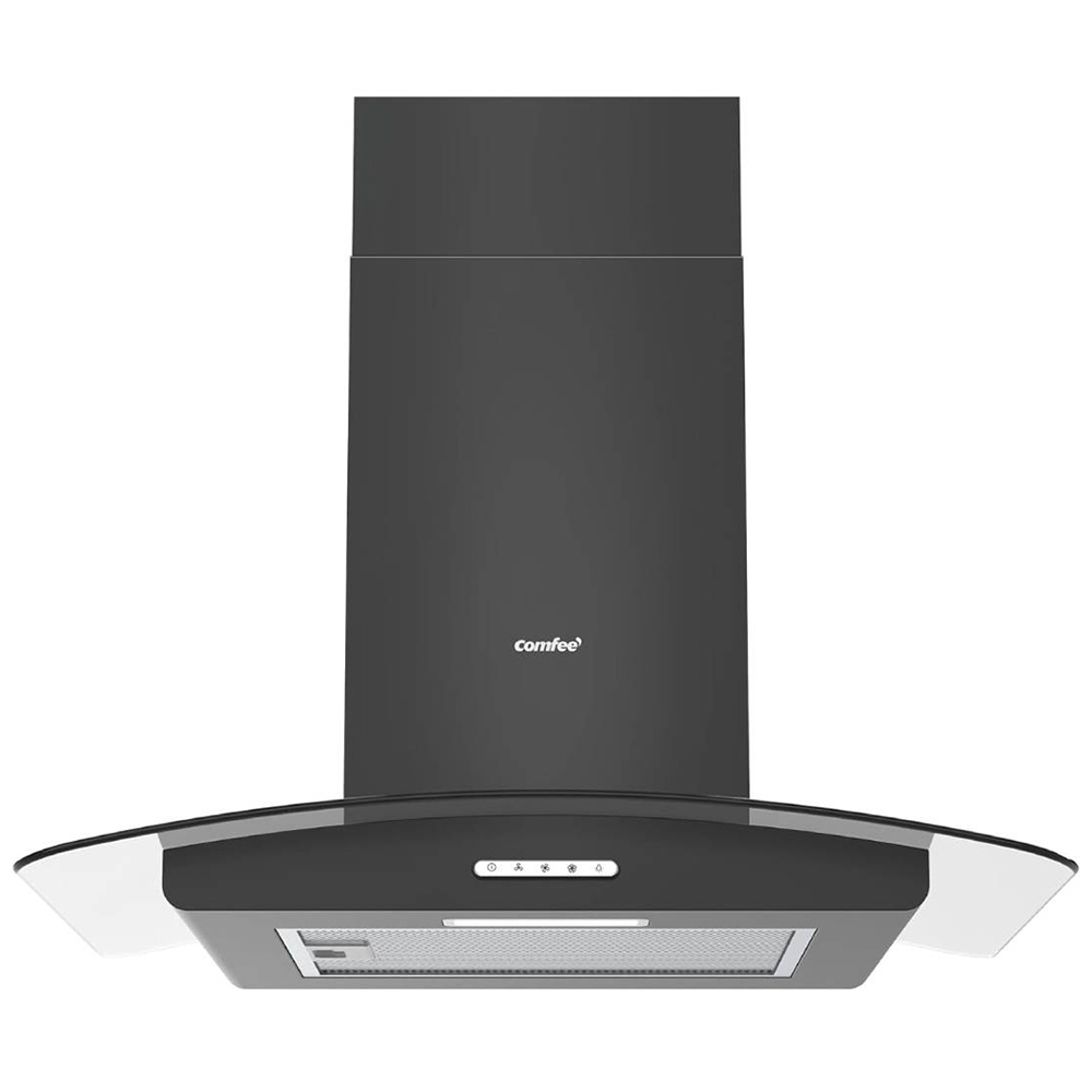 Comfee Stainless Steel Black 60cm 3 Speed Wall Mounted Glass Cooker Hood with LED Image 1