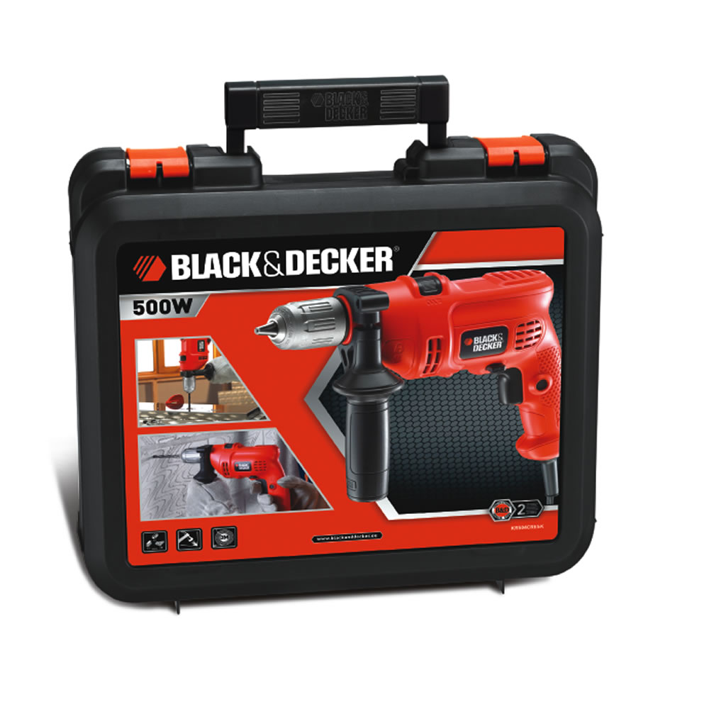 Black & Decker Hammer Drill In Kitbox 500W Wilko