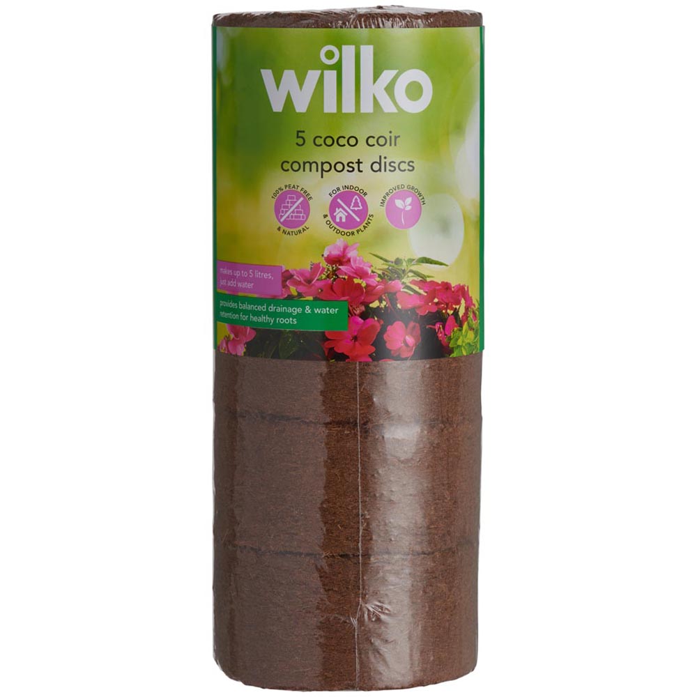 Wilko Coco Compost Discs 5 x 1L Image 1