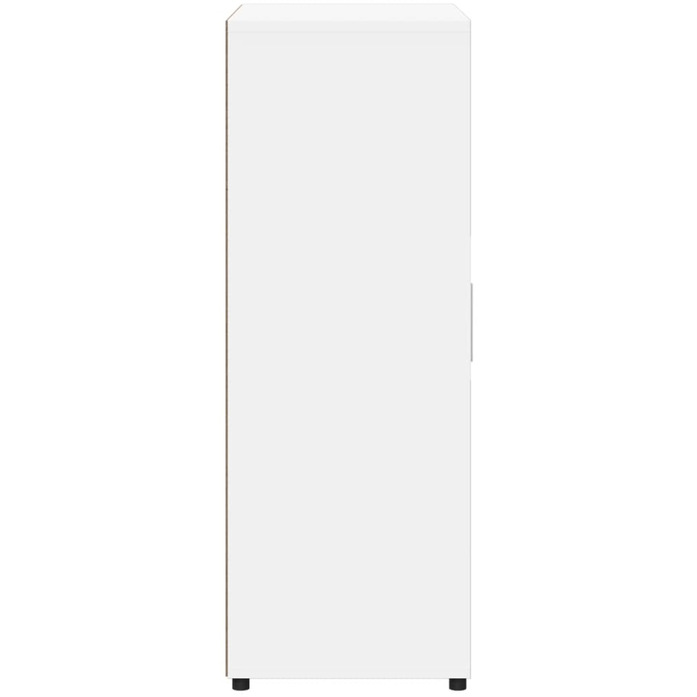 vidaXL Single Door 4 Drawer White Sideboard Image 5