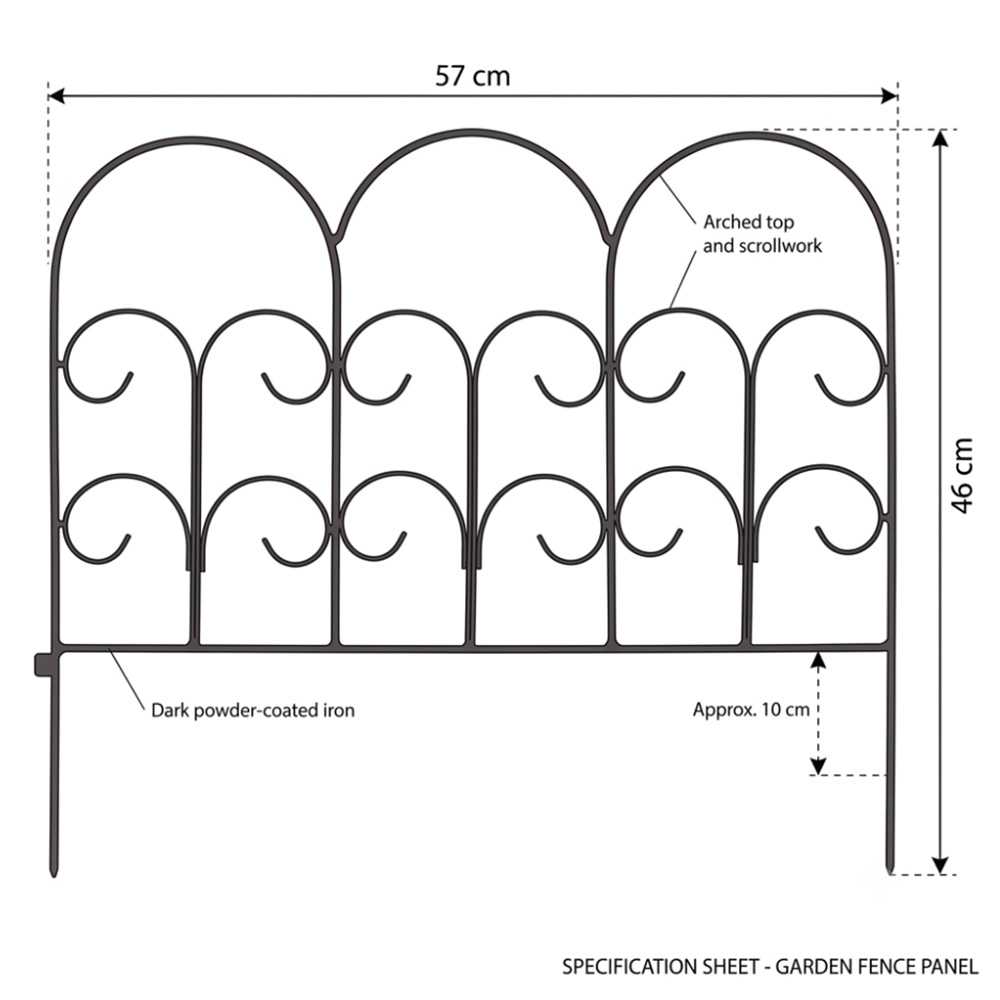 Garden Gear Clarence Finial 57 x 46cm 3 Pack Metal Garden Border Image 5