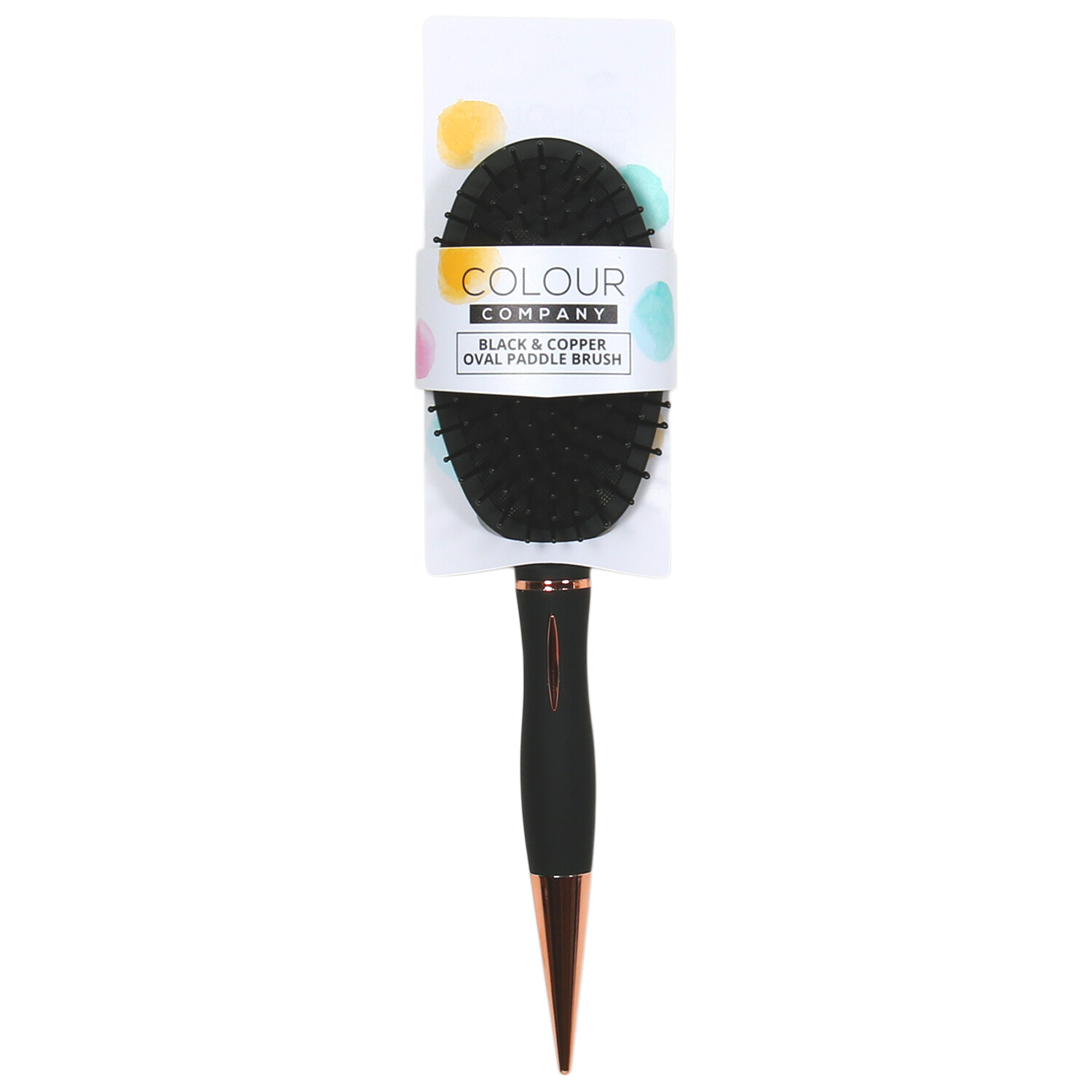 Black and Copper Oval Paddle Brush Image