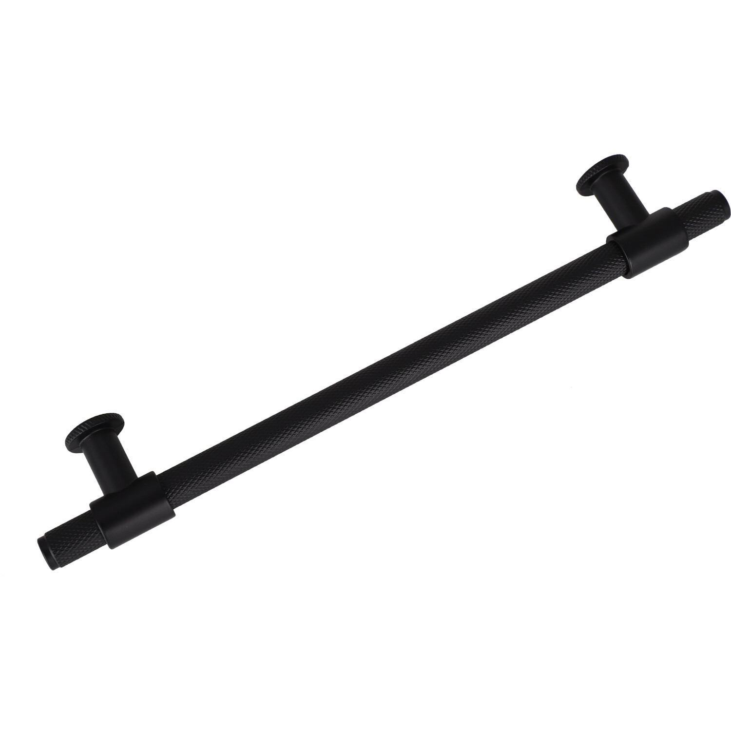 Pack of 2 Fulham Knurl T Bar Cabinet Handles Matt Black 160 mm Image 2