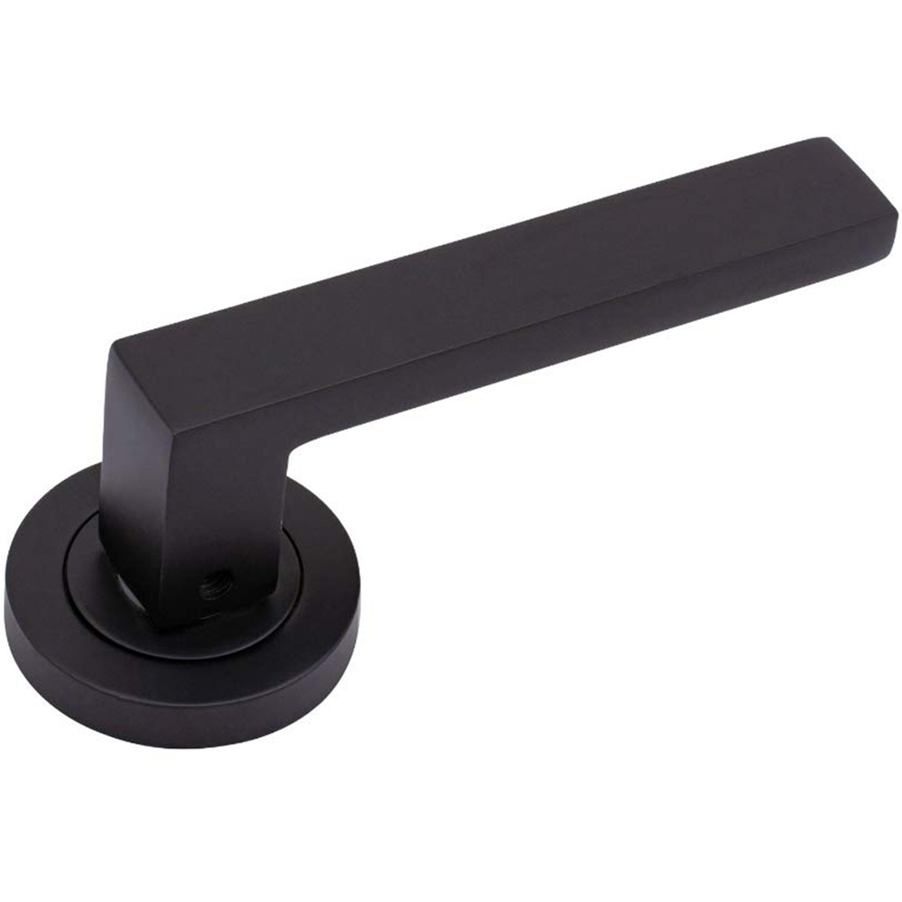 Golden Grace Matte Black Delta Door Handle Set Image 2