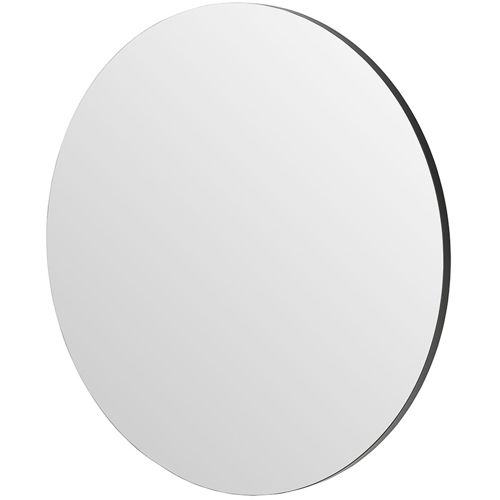 Yearn Simple Black Round Wall Mirror 70cm Image 1