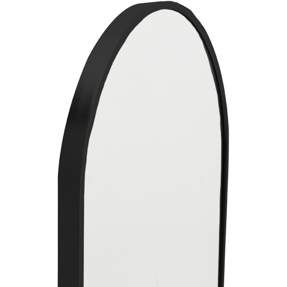 Living and Home Black Arch Oval Wall Mirror 120 x 40cm Image 4