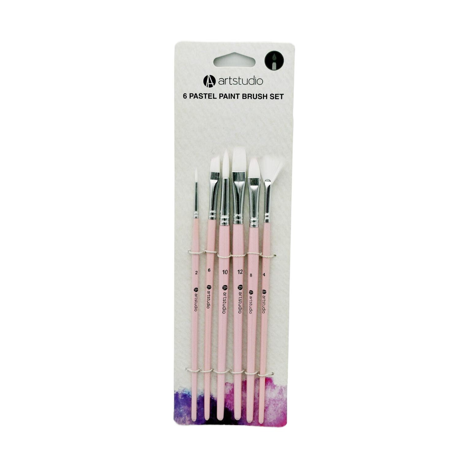 Art Studio Pastel Paint Brush Set 6 Pack Image 4