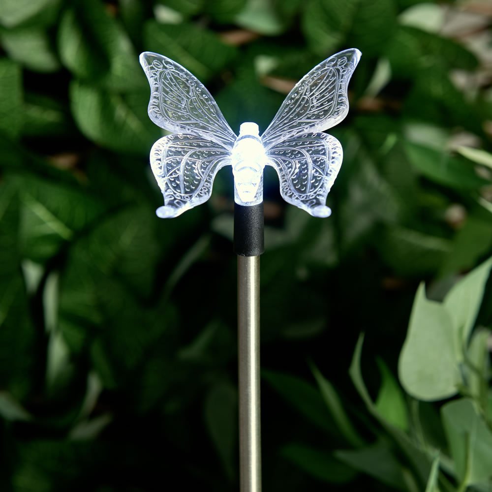 Wilko Plastic Butterfly Garden Solar Stake Light Image 3