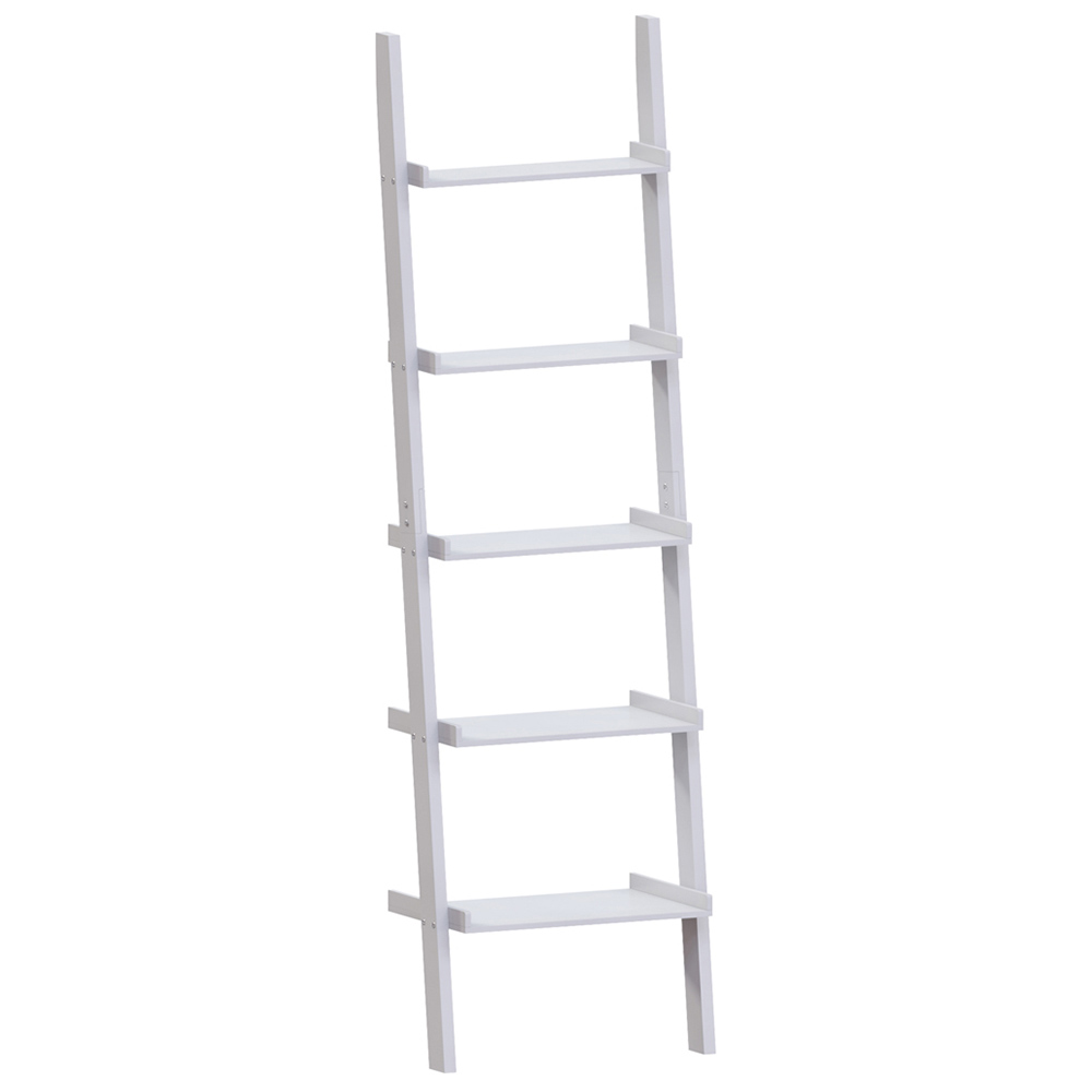 Vida Designs York 5 Shelf White Ladder Bookcase Image 2
