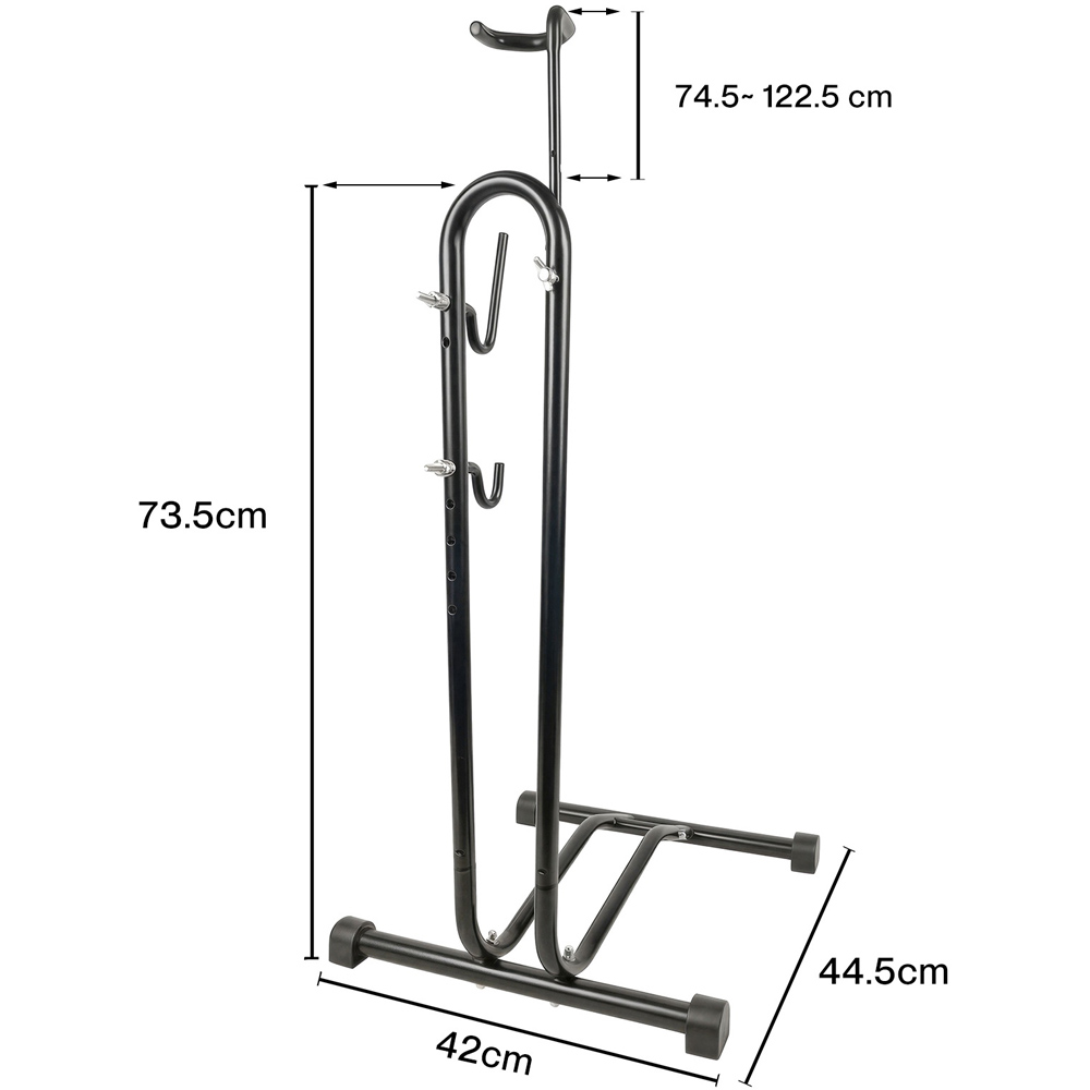 Monvelo Black Carbon Steel Height Adjustable Outdoor Floor Bike Rack Image 9
