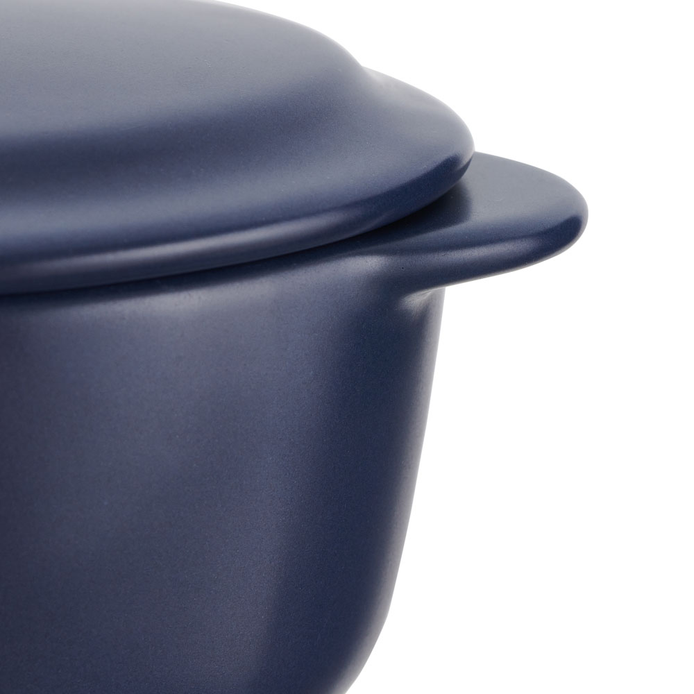 Wilko 14cm Blue Stoneware Oval Casserole Image 5