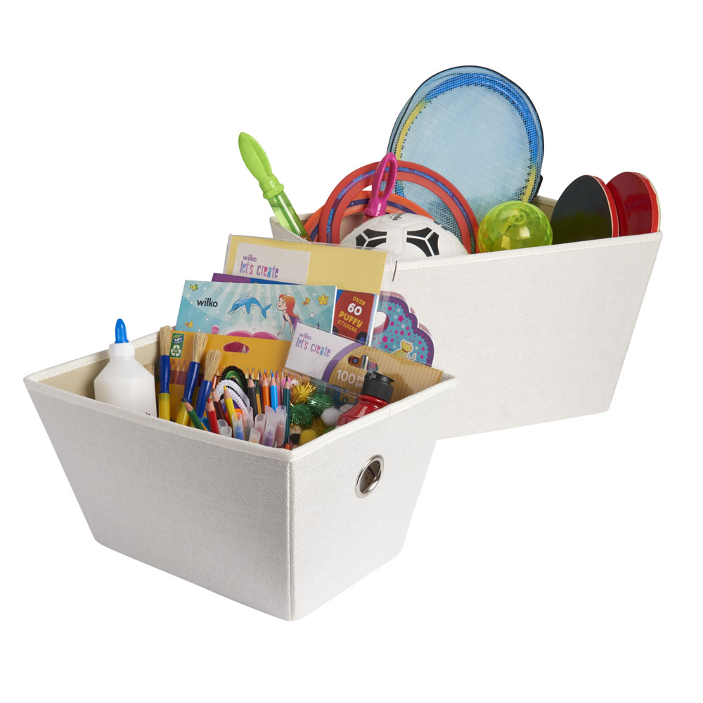 Wilko Large Cream Woven Storage Basket Wilko