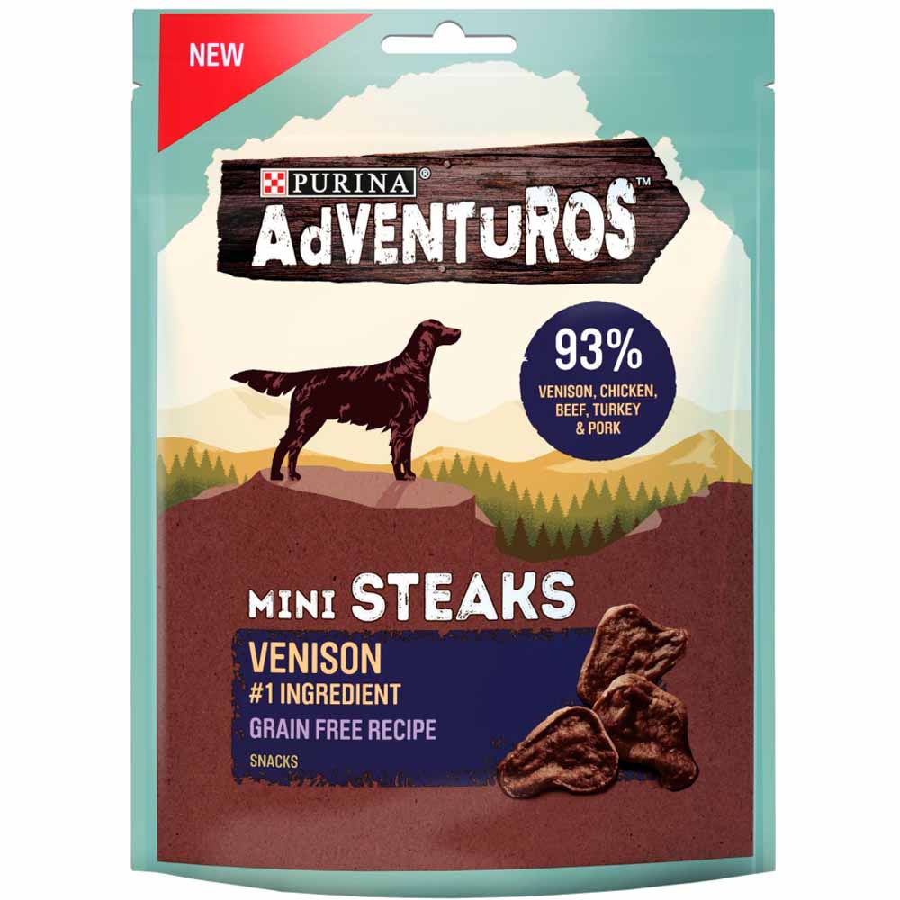Purina Adventuros Mini Steaks Venison Dog Treats 100g Image 1