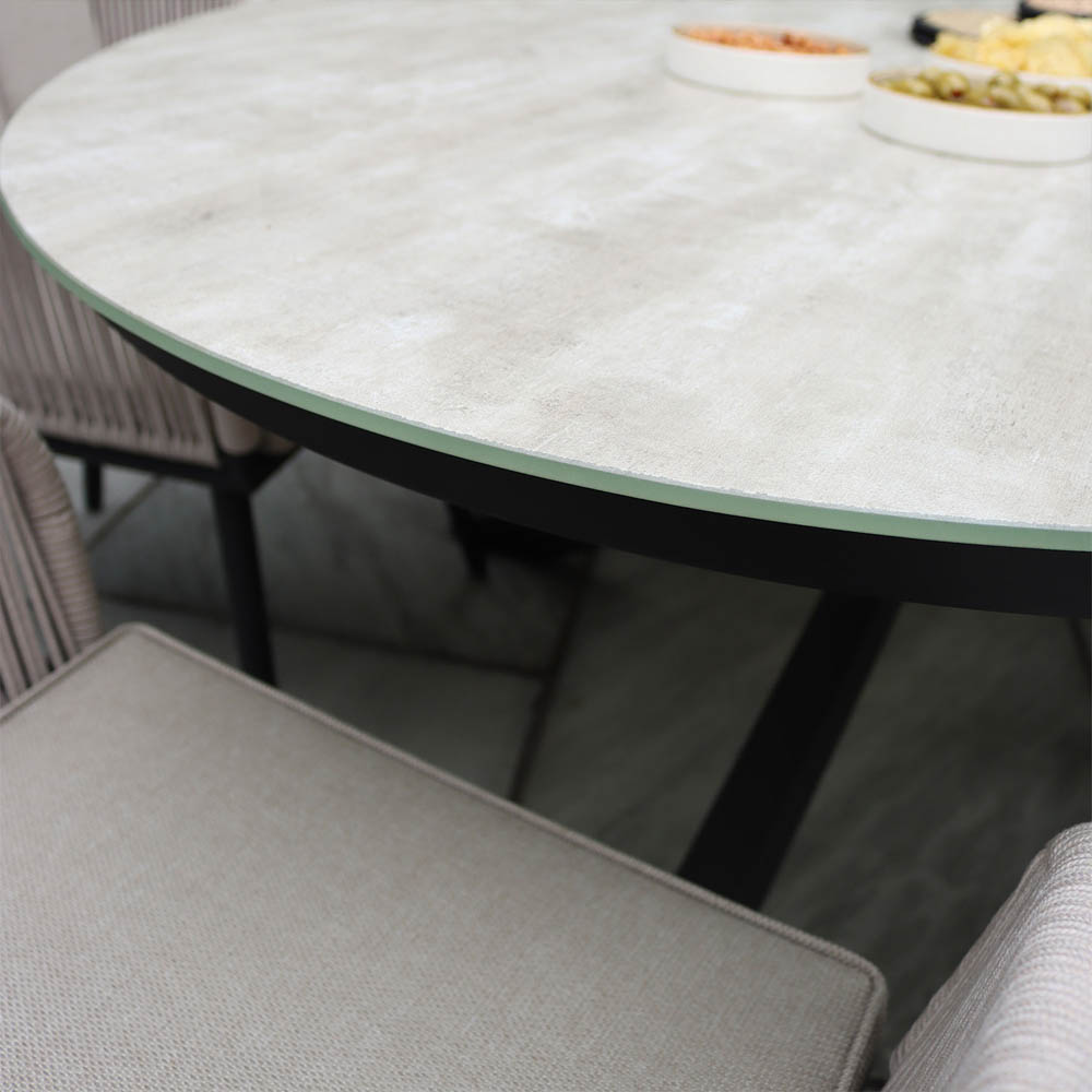 Royalcraft Bali 6 Seater Oval Ceramic Rope Dining Set Image 6