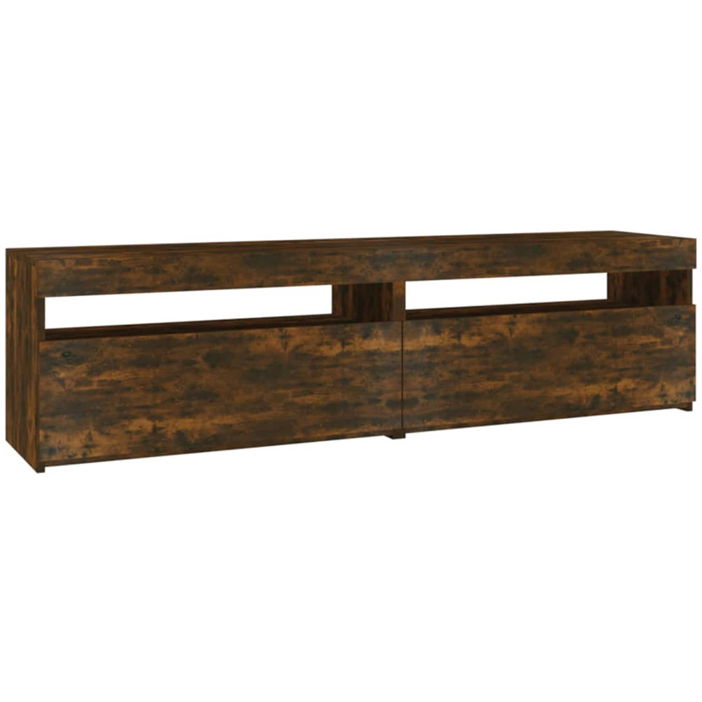 vidaXL 2 Flap Door 2 Open Shelf Smoked Oak TV Cabinet Image 2