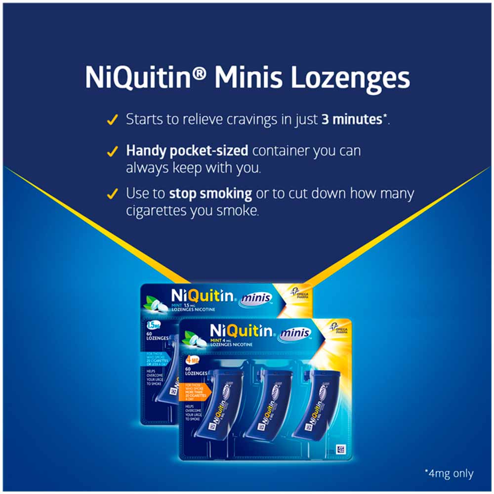 NiQuitin Mini Mint 1.5mg Lozenges 100 pack Image 2