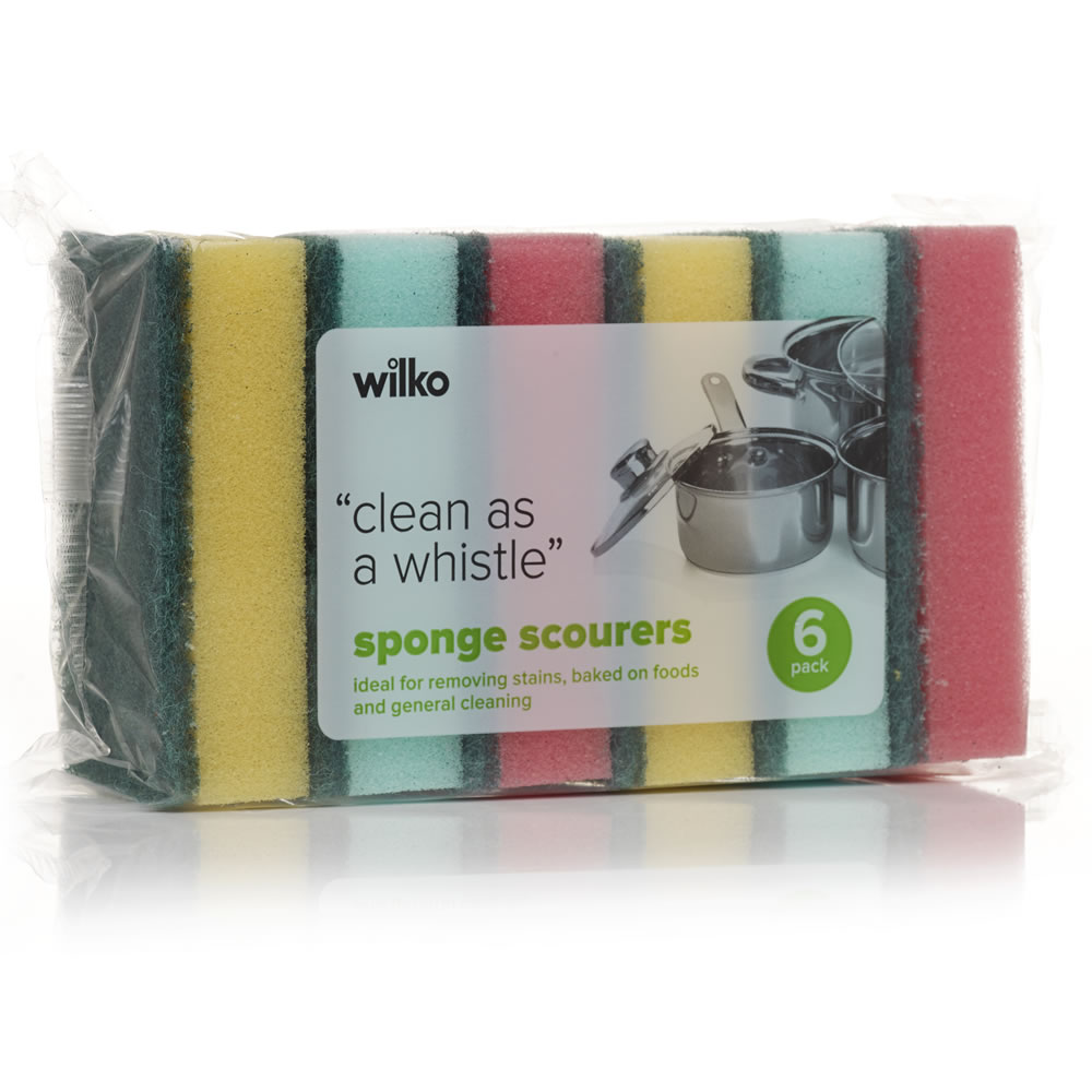 Wilko Sponge Scourers 6 pack Image