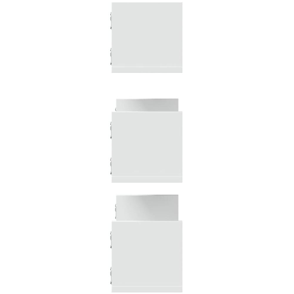 vidaXL 58 x 18 x 18cm Set of 3 White Wall Shelf Image 4