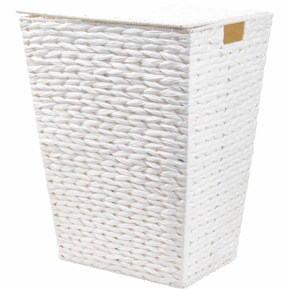 Wilko White Paper Rope Rectangular Basket Image 1