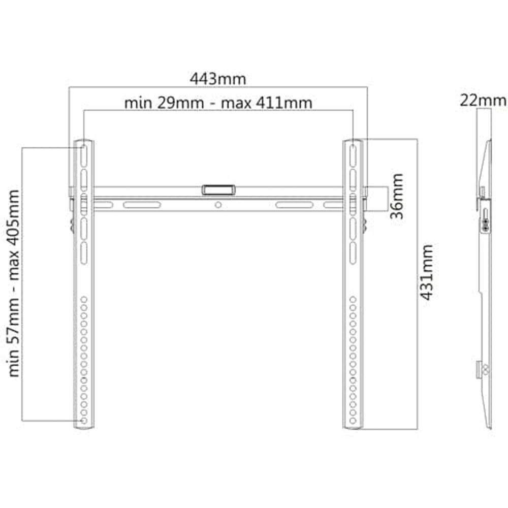 Properav Black Ultra Slim TV Wall Bracket 32 to 55 inch Image 6