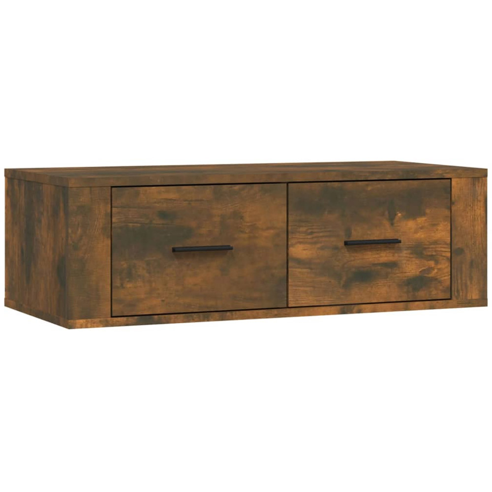 vidaXL 2 Drawer Smoked Oak Wall Mounted TV Cabinet Image 2