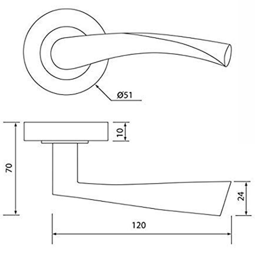 Golden Grace Chrome Astrid Round Rose Dual Classic Door Handle Pair 4 Pack Image 2