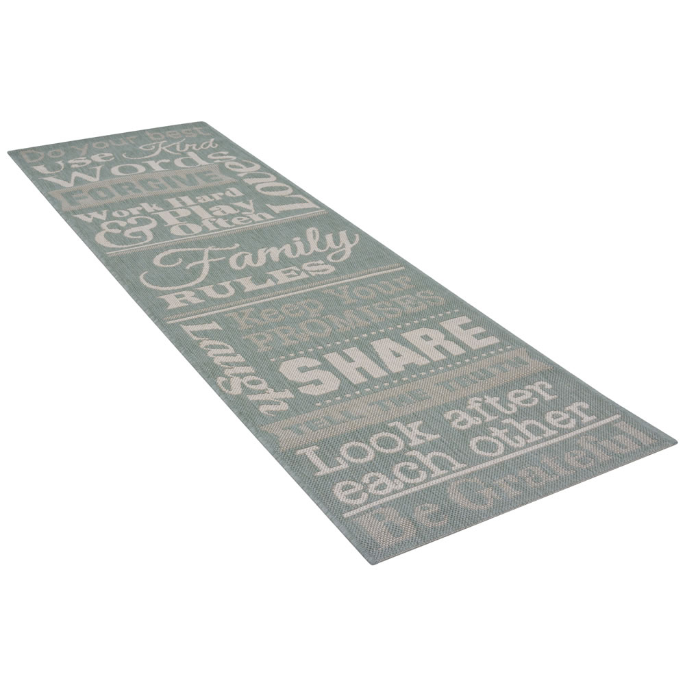 County Words Rug Duck Egg 67 x 200cm Image 1
