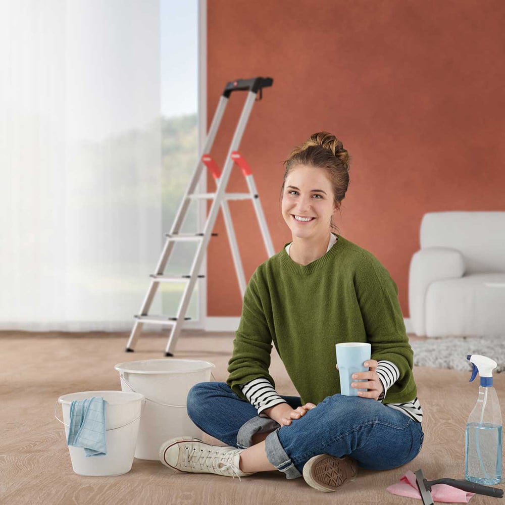 Hailo 8040-307 L80 3 Tread Aluminium Deep Step Ladder Image 7
