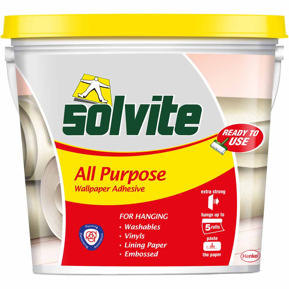 Solvite All Purpose Ready to Roll Wallpaper Adhesive 5 Rolls Image 1
