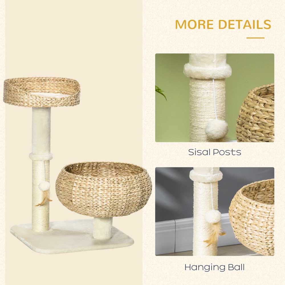 PawHut Cat Activity Centre with Sisal Scratching Post Image 4