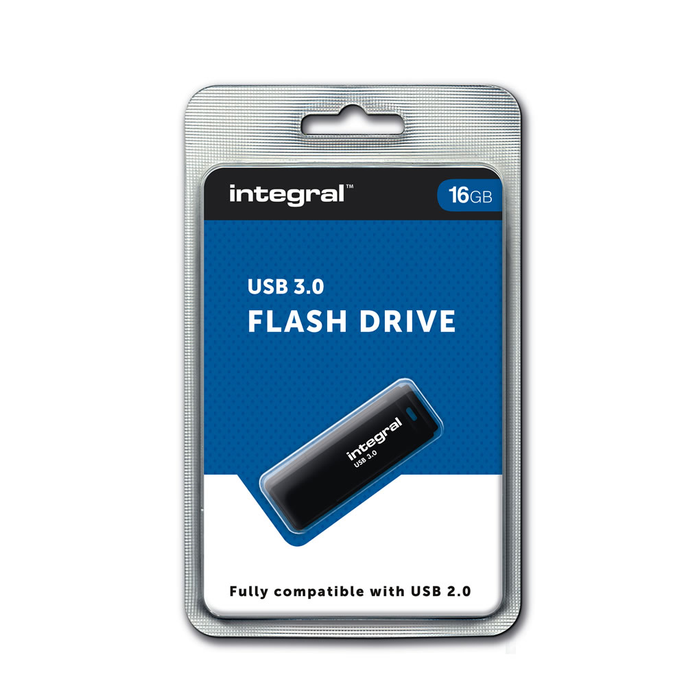 Integral Black 16GB USB 3.0 Flash Drive Image 1