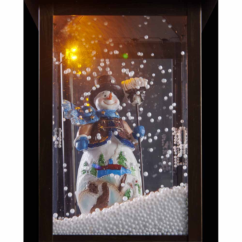 Wilko Musical Battery Operated Snowing Lantern with Snowman Image 2