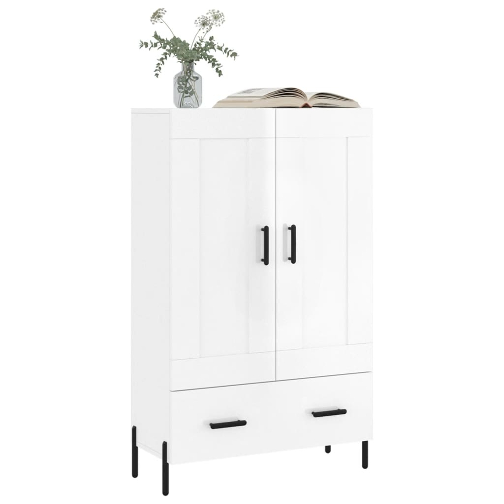vidaXL 2 Door Single Drawer White Highboard Image 3