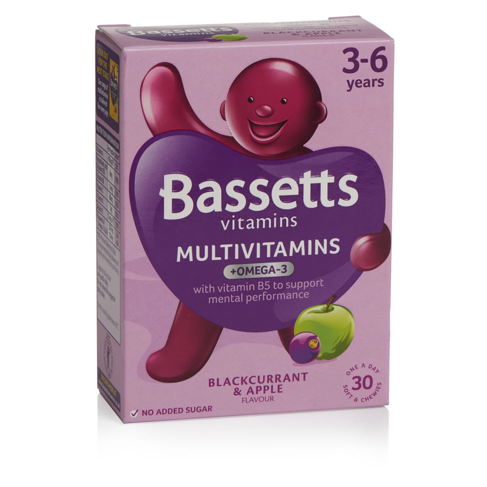 Bassetts Multivitamins Blackcurrant and Apple 3-6 years 30 pack Image