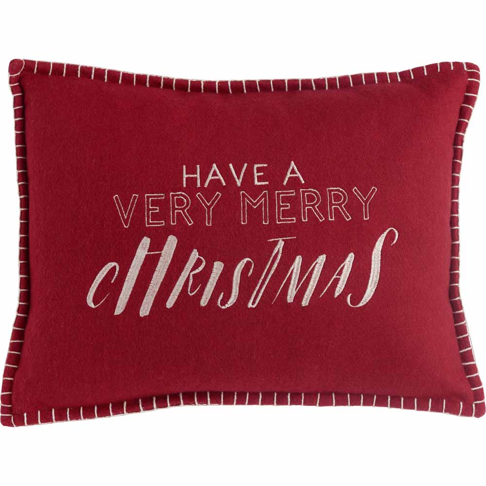 Wilko Merry Christmas Cushion 43 x 33cm Image 1