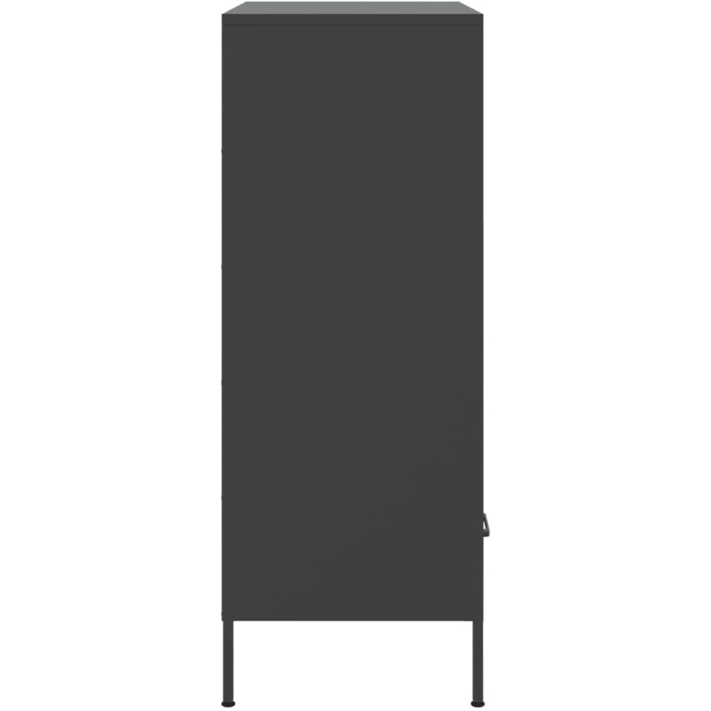 vidaXL 2 Drawer 4 Open Shelf Black Highboard Image 7