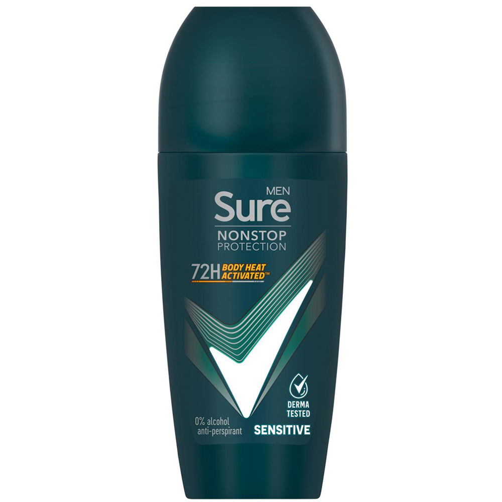 Sure Men Sensitive 72H Nonstop Protection Anti-Perspirant Roll On Deodorant 50ml 36 Pack Image 2