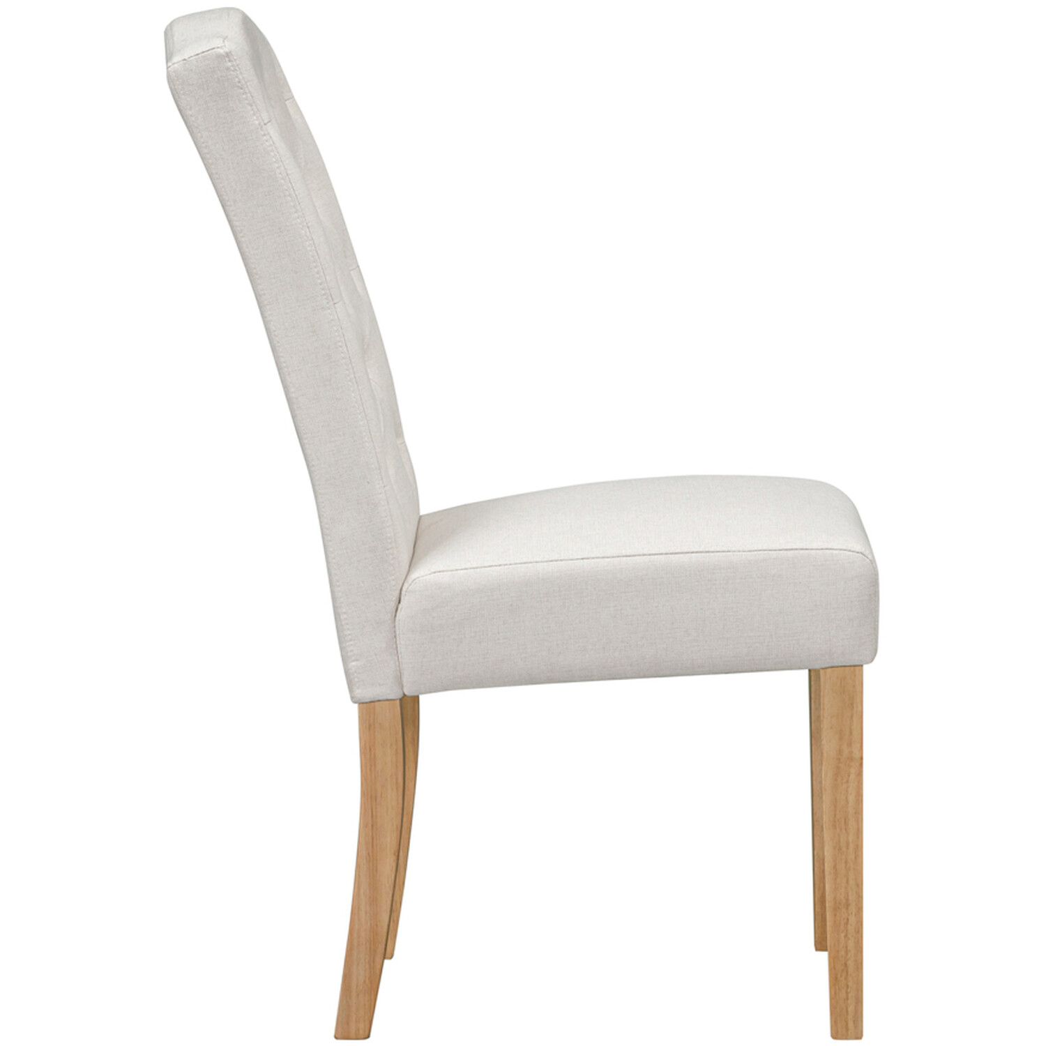 Pair of Avesbury Buttoned Dining Chairs Cream Image 4