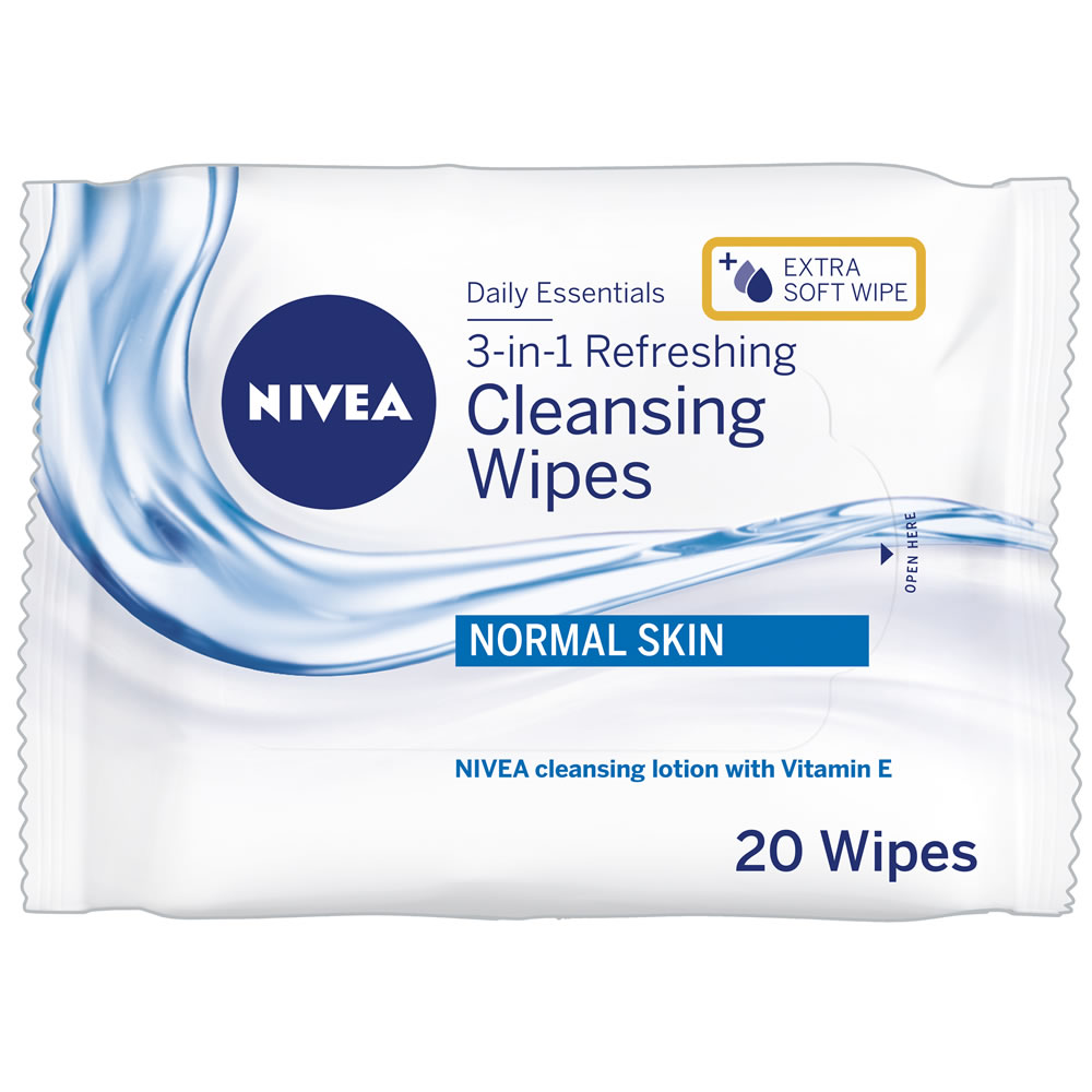 Nivea Daily Essentials 3 in 1 Refreshing Cleansing Wipes Normal Skin 20pk Image