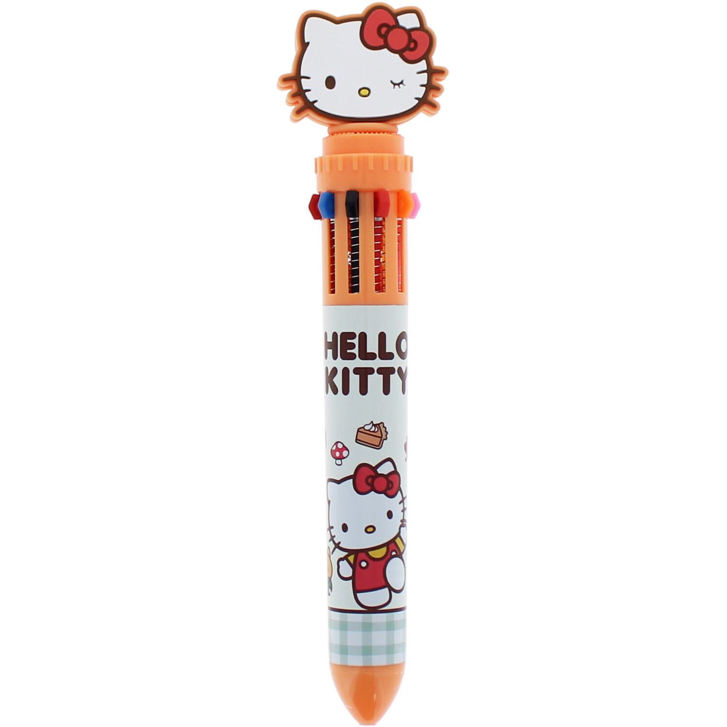 Pumpkin Hello Kitty 10 Colour Pen Orange and White Image 2