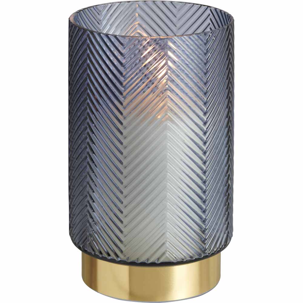 Wilko Blue Glass Candle Holder Wilko