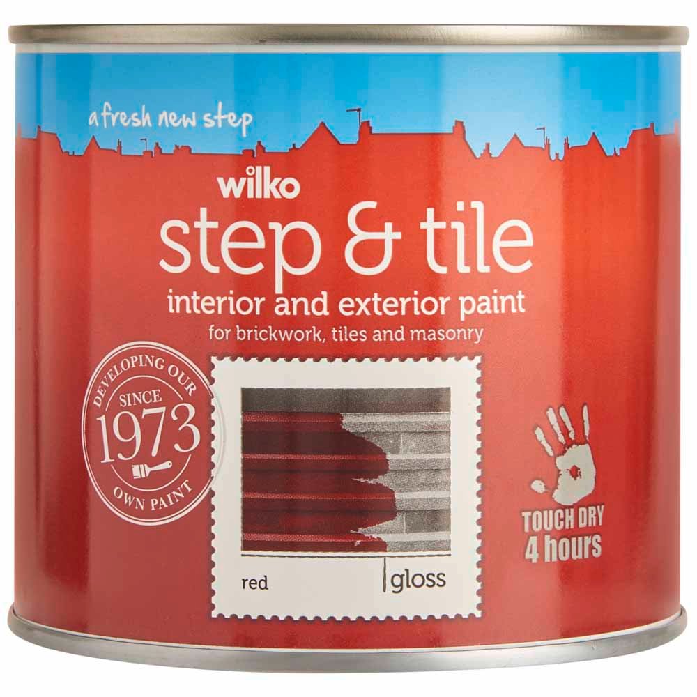 Wilko Step & Tile Brickwork Tile and Masonry Red Gloss Paint 500ml Image 2