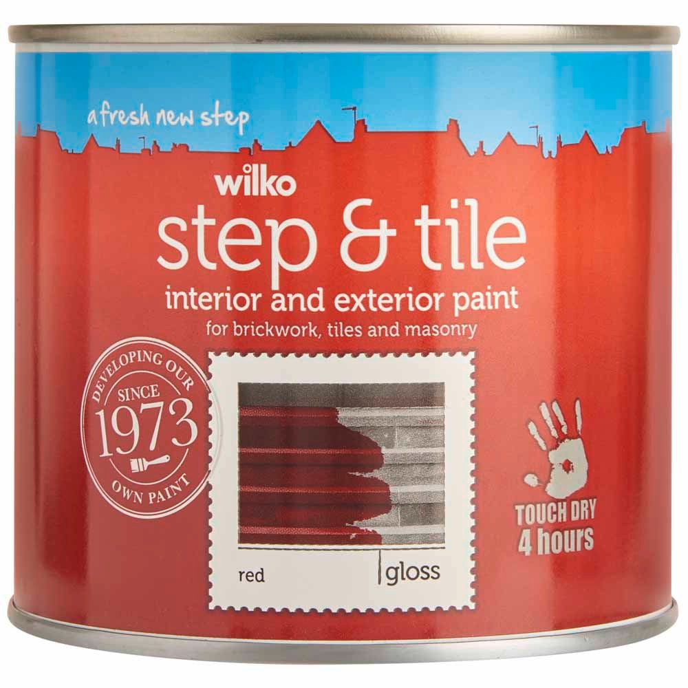 Wilko Step & Tile Brickwork Tile Masonry Red Gloss Paint 500ml Image 2