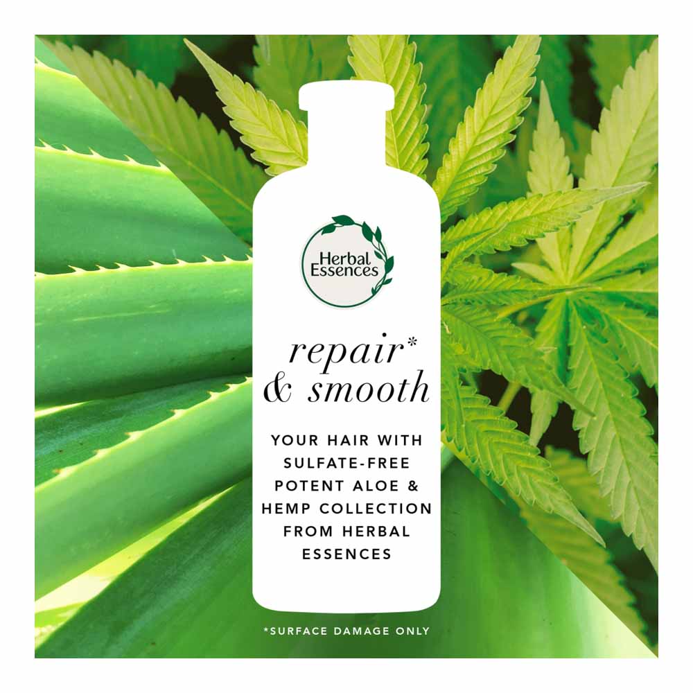 Herbal Essences Repair and Smooth Sulphate Free Aloe and Hemp Shampoo 380ml Image 5