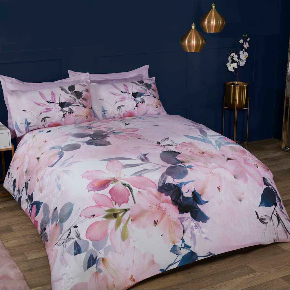 Sleepdown Floral Duvet Set Pink Single Image 1