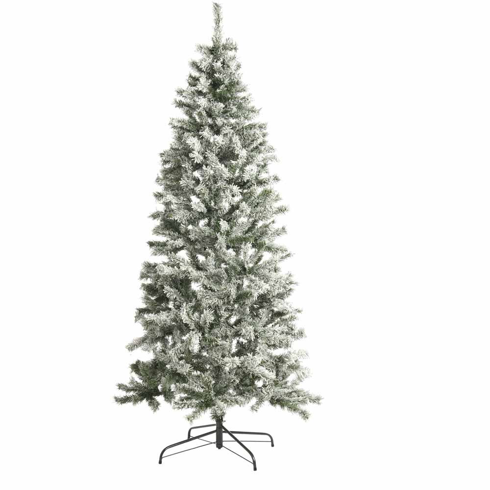 Wilko 7ft Flocked Fir Artificial Christmas Tree Image 2