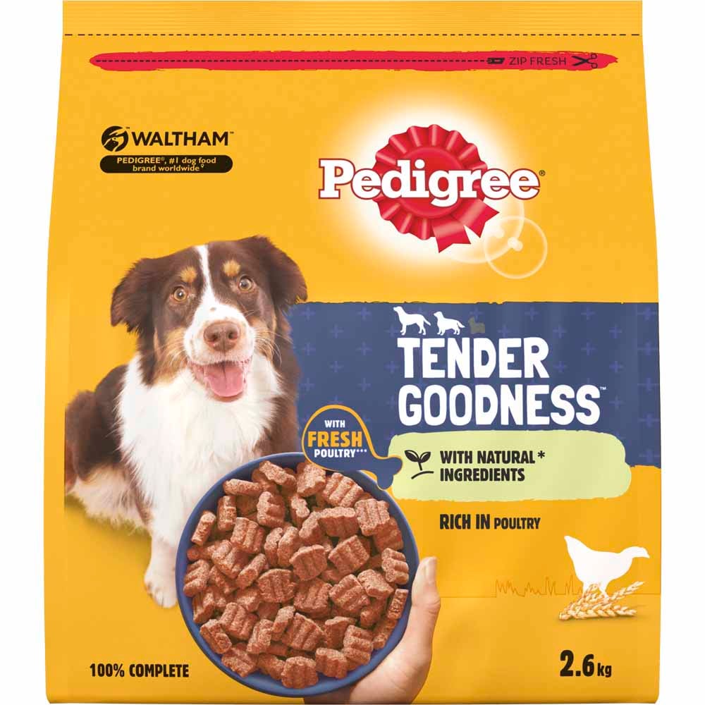 Pedigree Tender Goodness Poultry Dry Adult Dog Food Case of 3 x 2.6kg Image 4