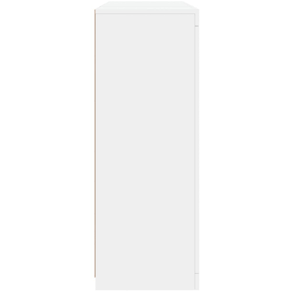 vidaXL 4 Door 6 Shelf White LED Sideboard 3 Piece Image 7