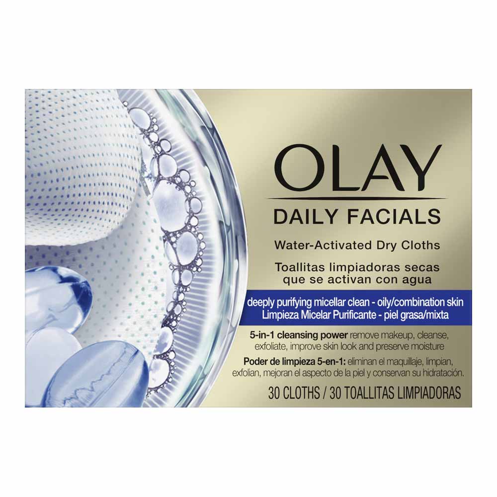 Olay Daily Facials Purify 30 Water-Activated Dry Cloths Image